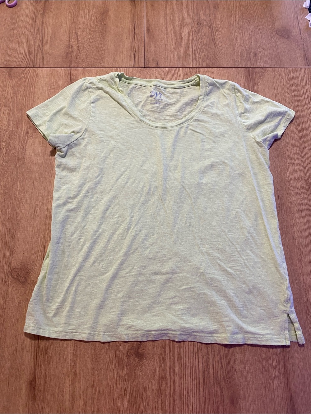 Maurices Light Green Short Sleeve Scoop Neck Tee